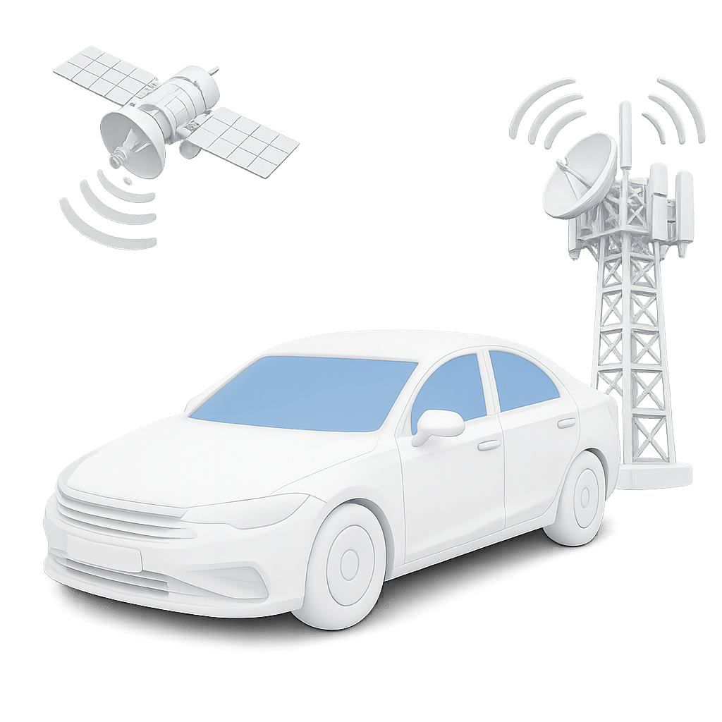 Car with GPS satellite connection from TrackJack