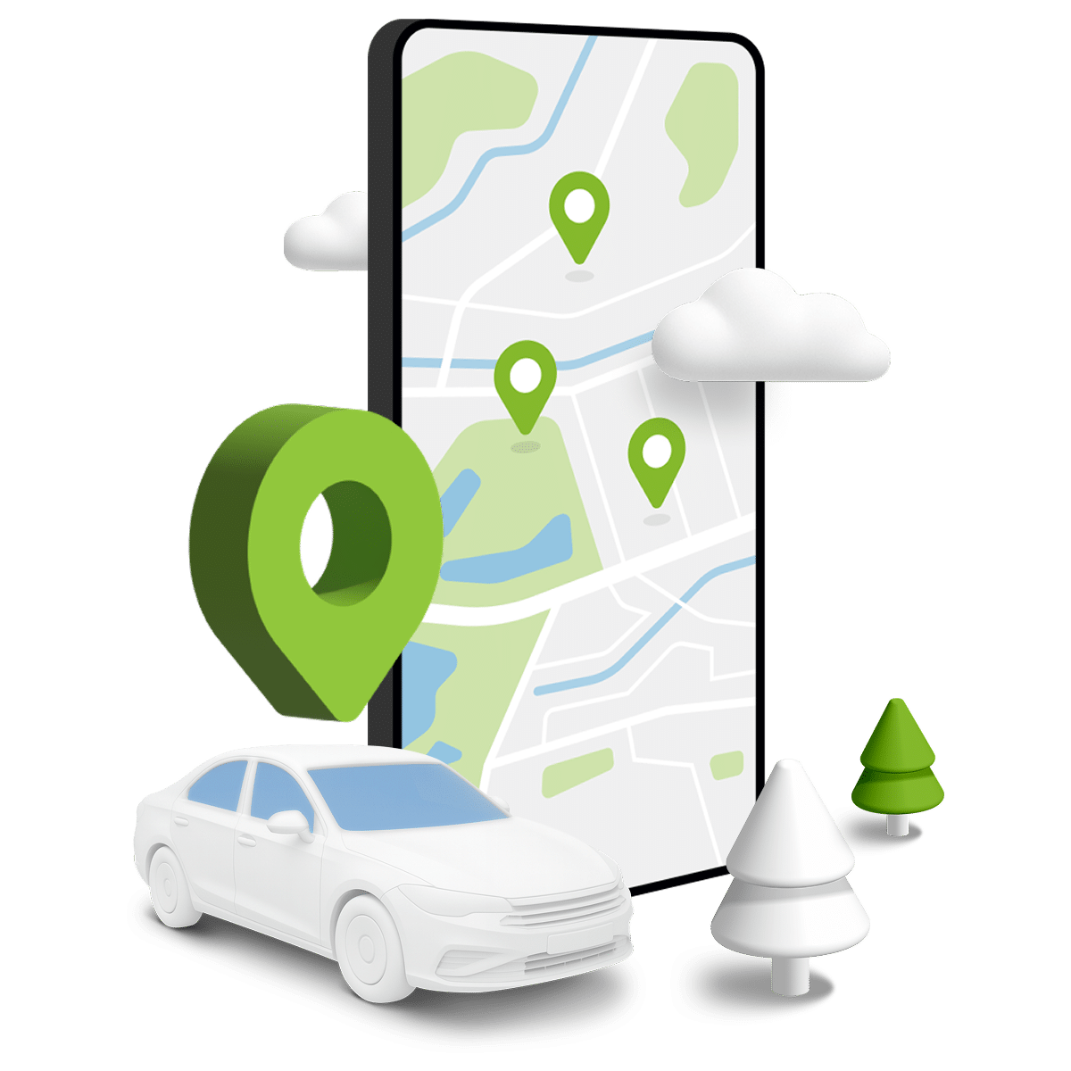 Car connected to a smartphone via the TrackJack app