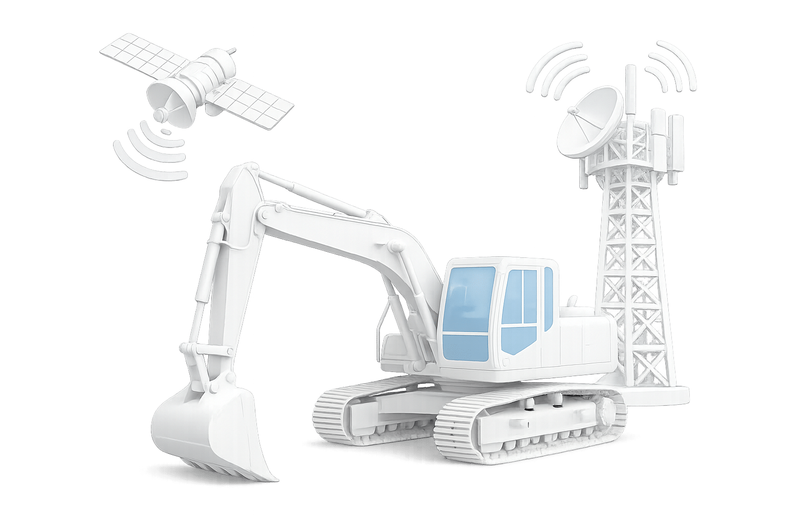 Excavator with GPS tracking from TrackJack