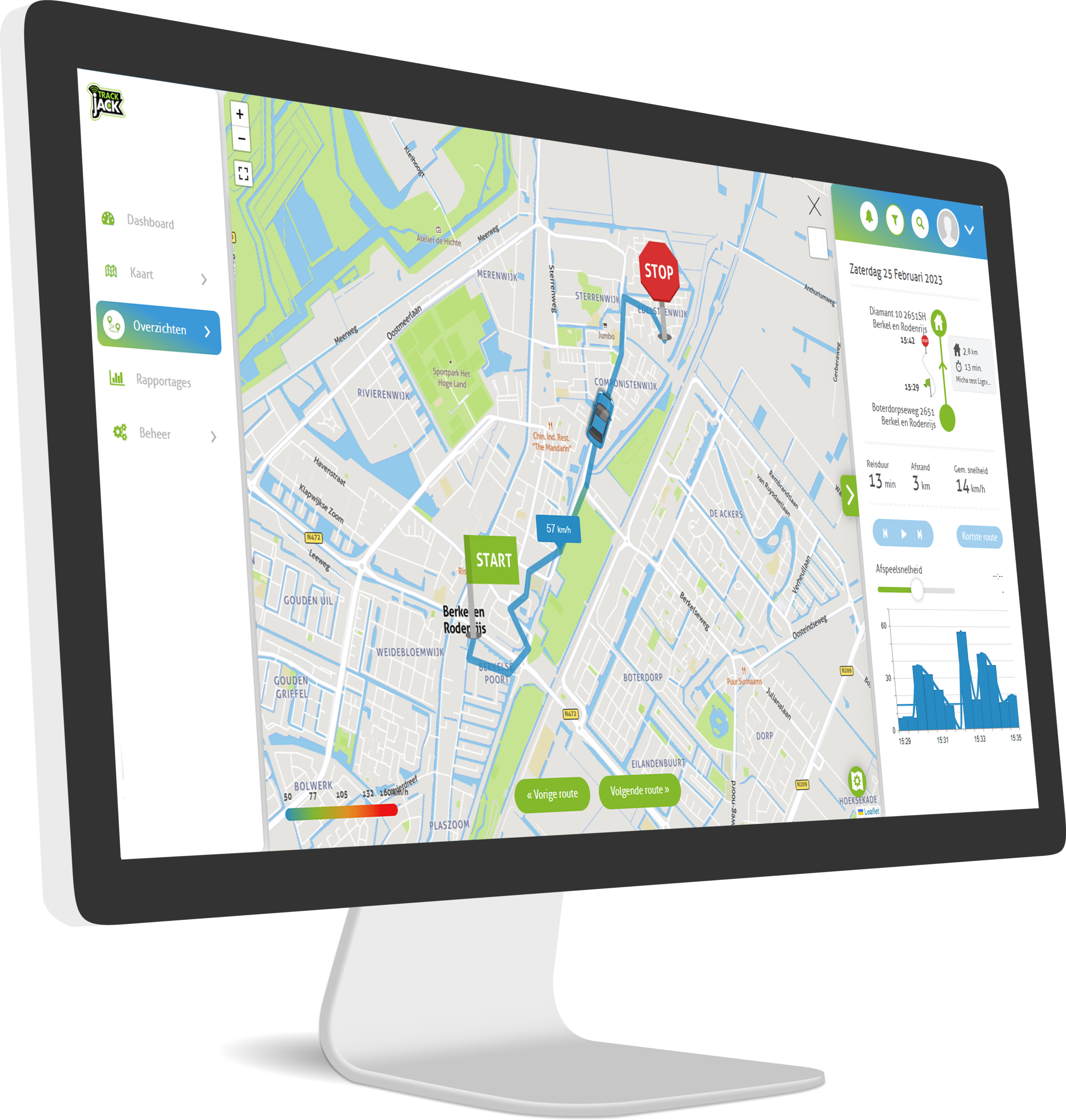 TrackJack fleet management software is accessible online via desktop, tablet and mobile app